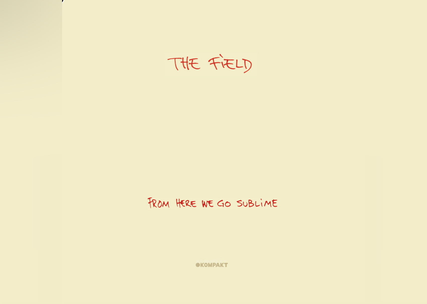 A plain cream colored album cover with the name in red.