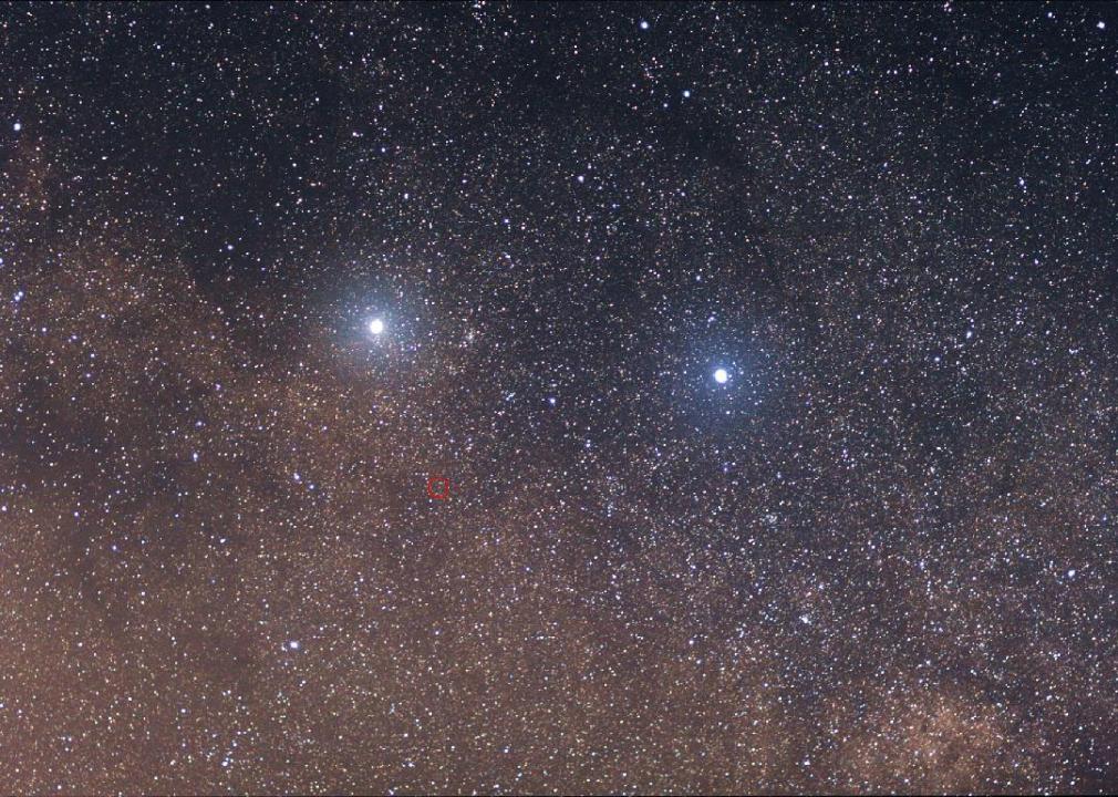 Alpha Centauri (left) and Beta Centauri (right).
