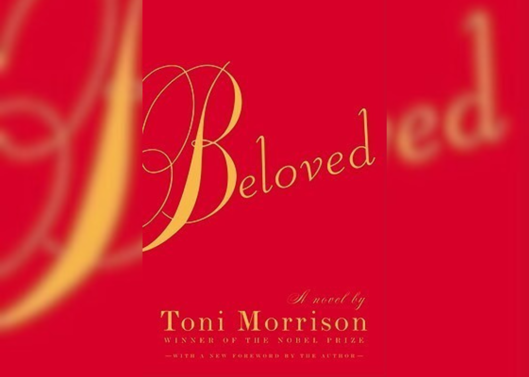 A red background with gold writing.