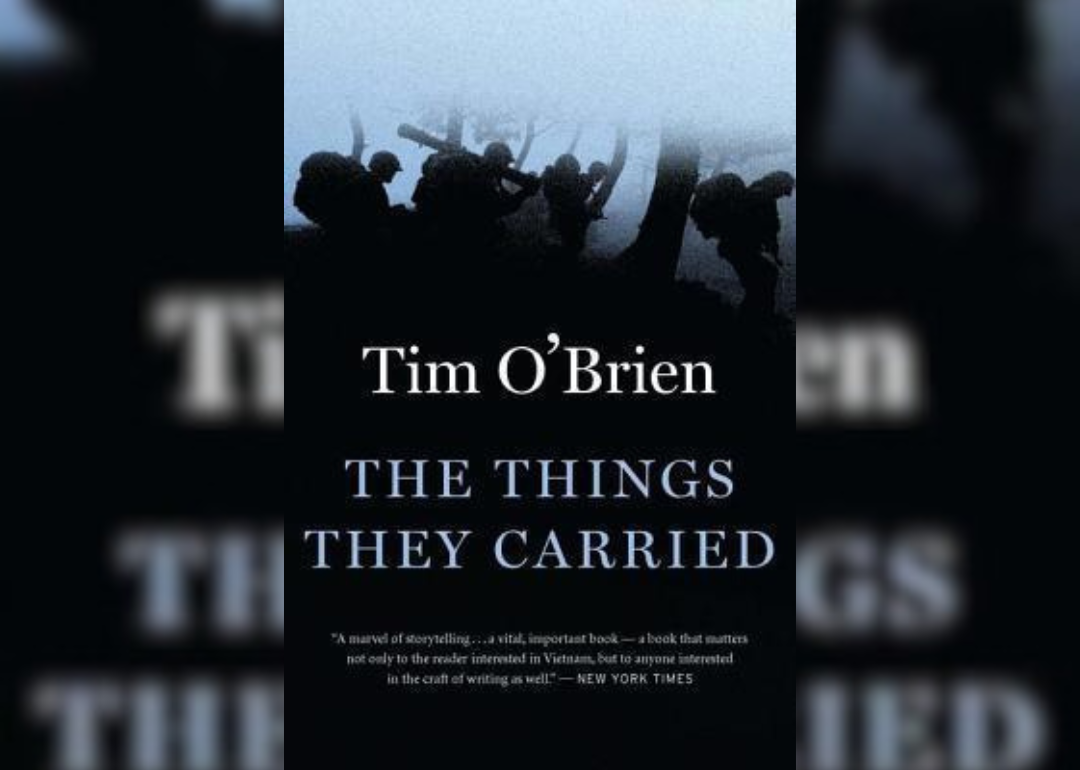 A black background with silhouettes of soldiers.