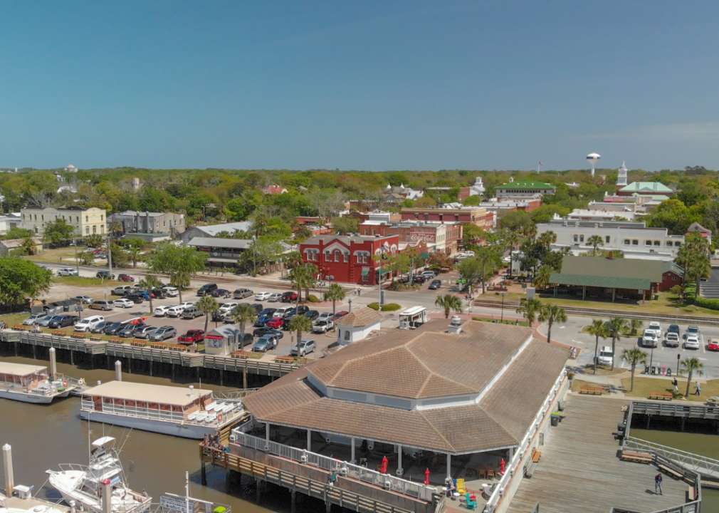Aerial view of downtown Fernandina Beach.