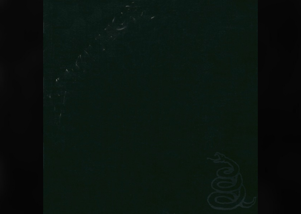 Black album cover with a snake on the side.