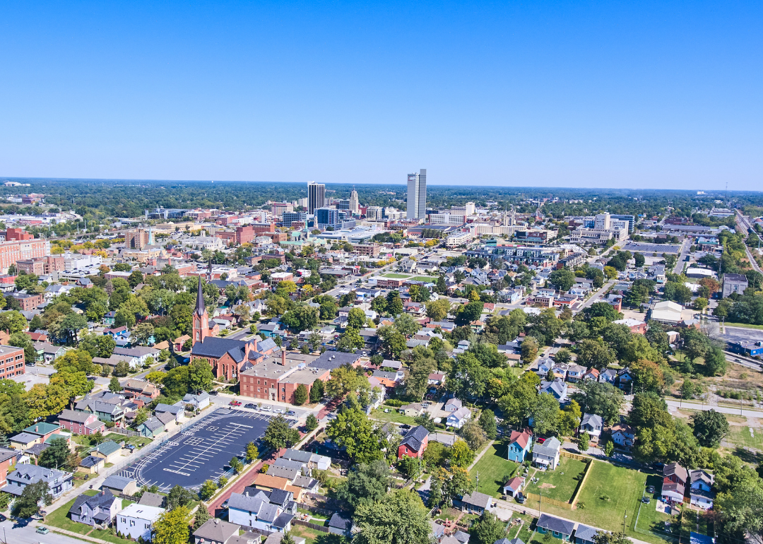 Aerial view of downtown.