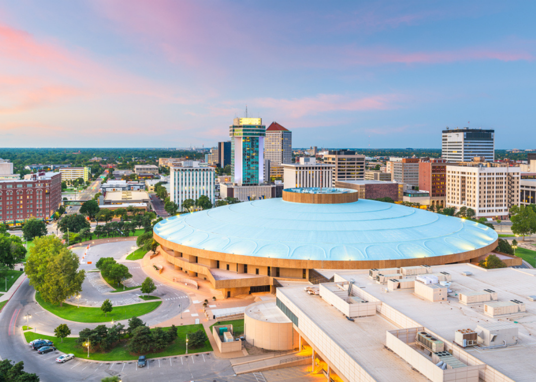 A round dome shaped building in downtown.