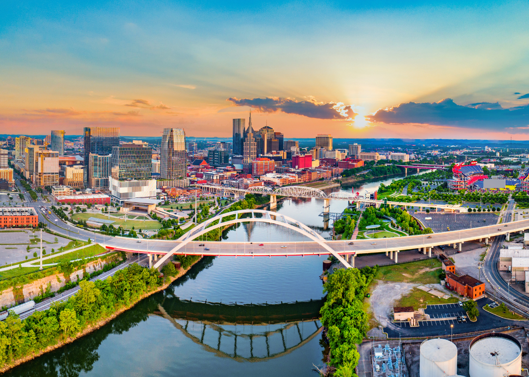 An aerial view of downtown.