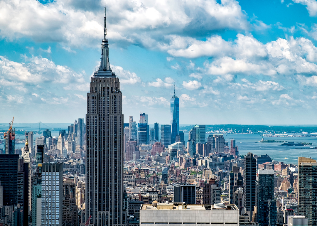 An aerial view of NYC.