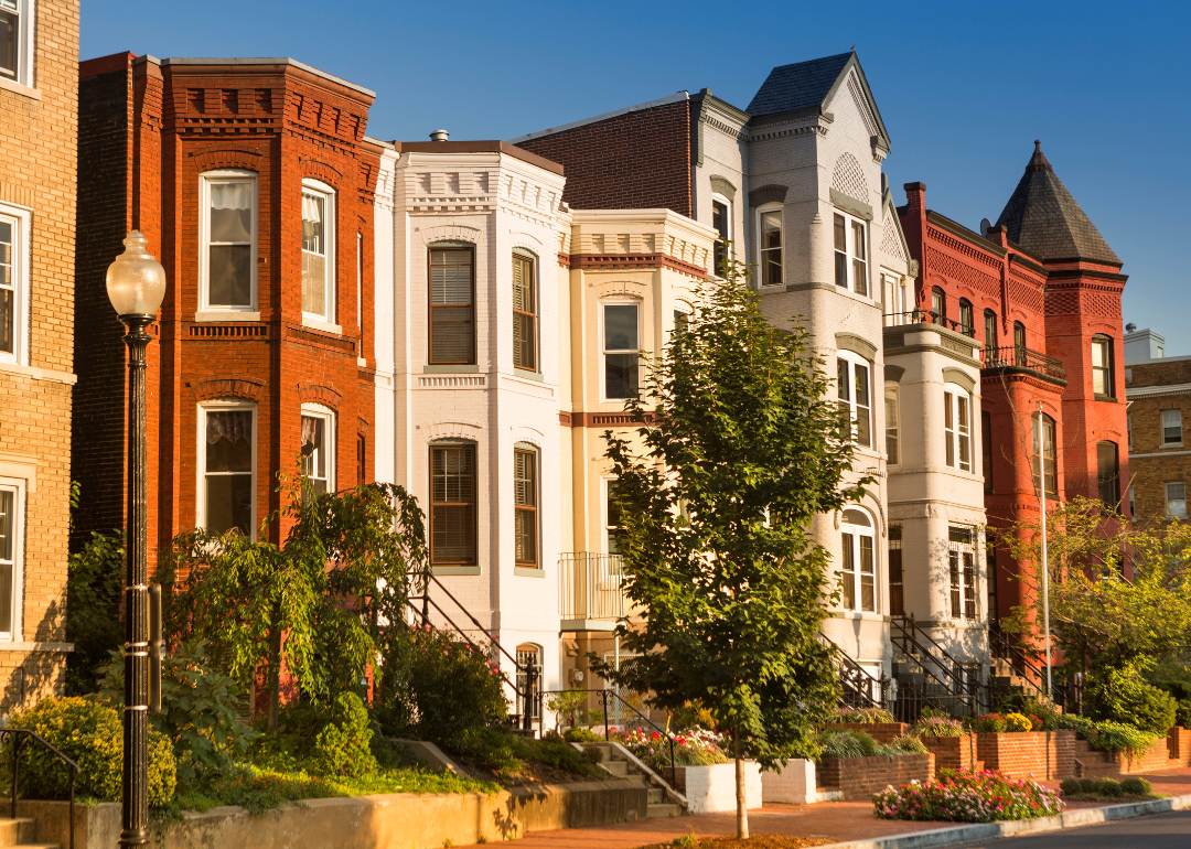 Historic brick Washington, D.C. homes.