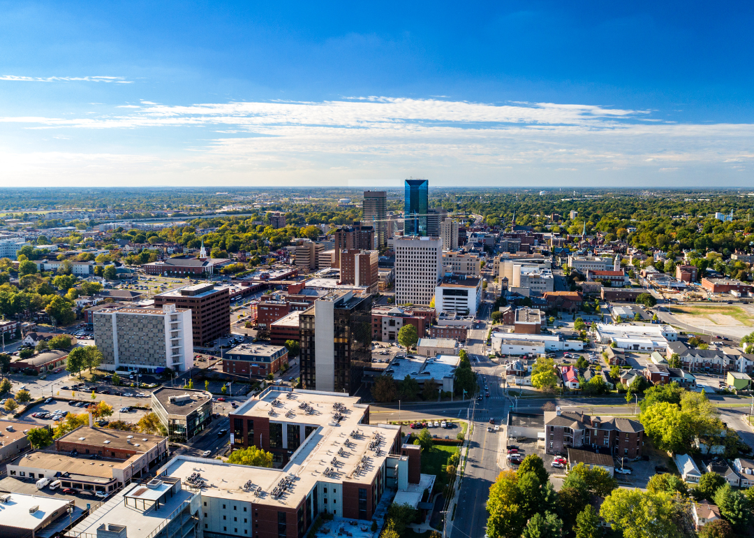 An aerial view of downtown.