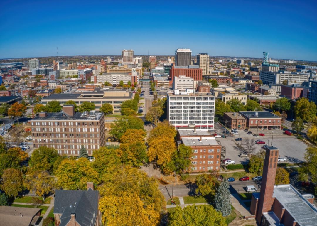 An aerial view of downtown.