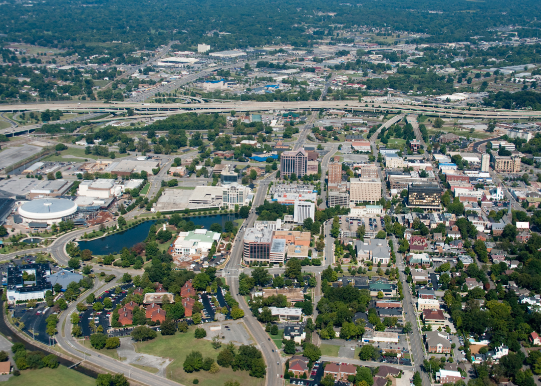 An aerial view of downtown.
