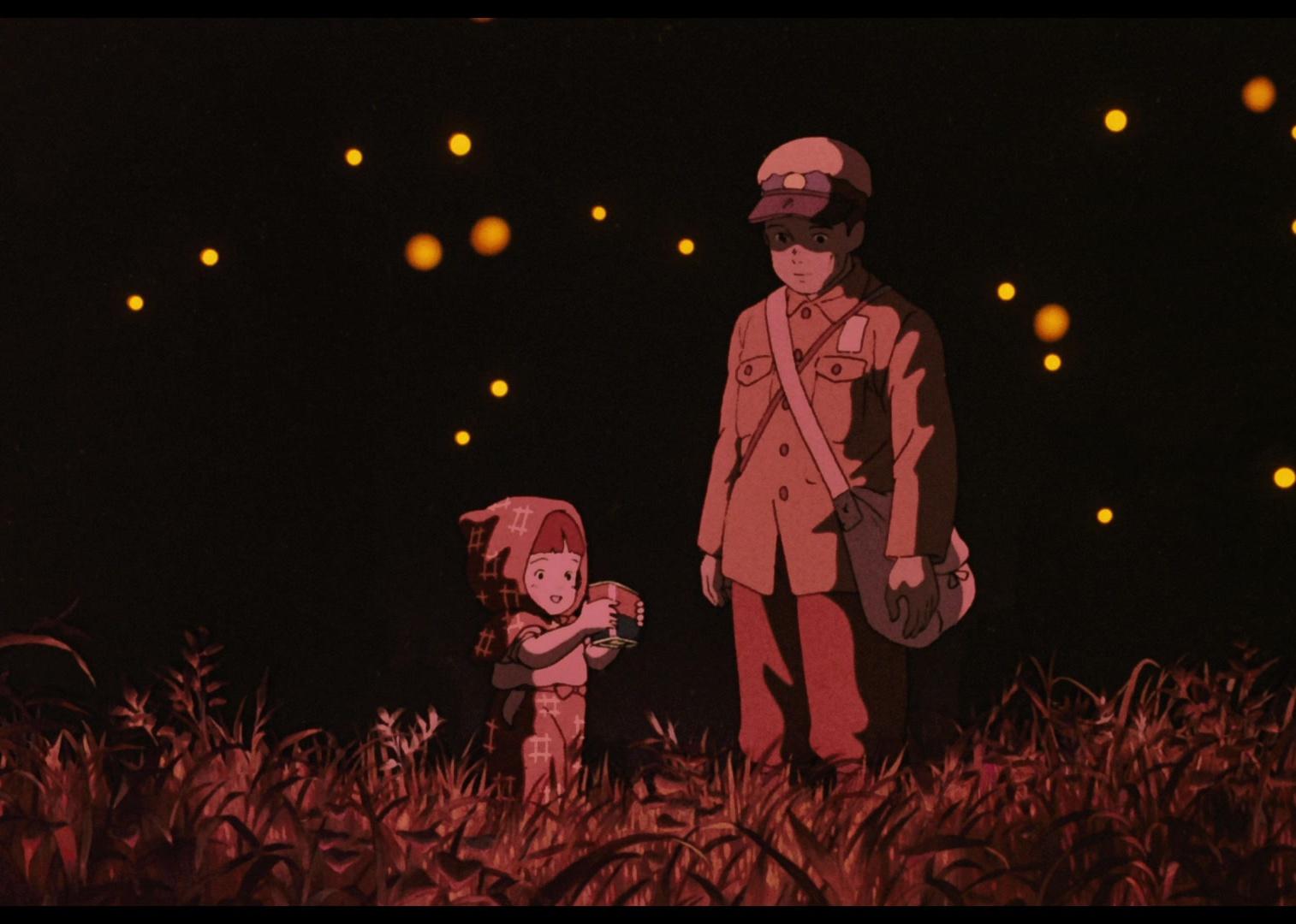 Characters in a scene from ‘Grave of the Fireflies.