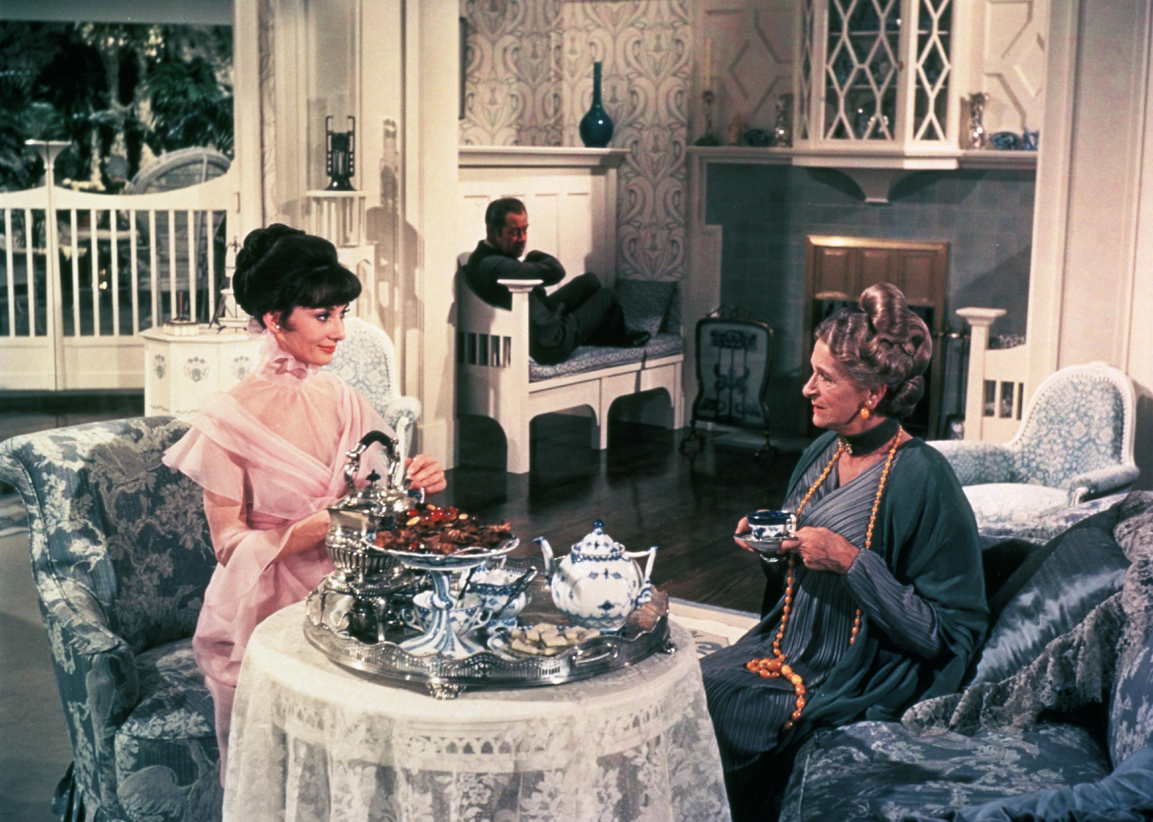 Actors Audrey Hepburn and Gladys Cooper in a scene from ‘My Fair Lady.'