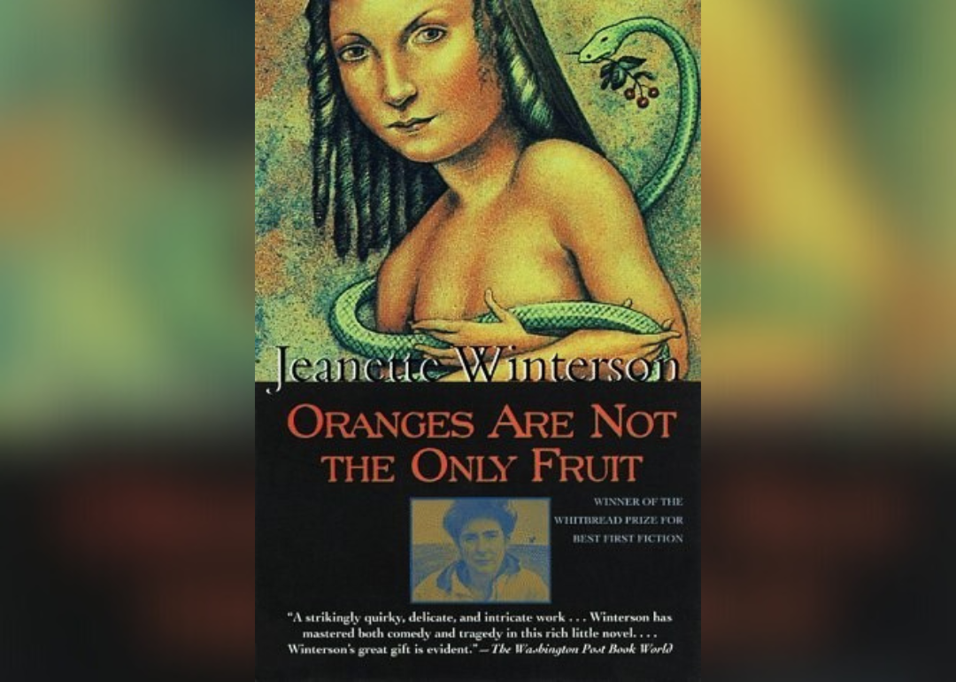 A painting of a woman with dark eyes, dark ringlets in her hair and a snake wrapped around her naked upper body.