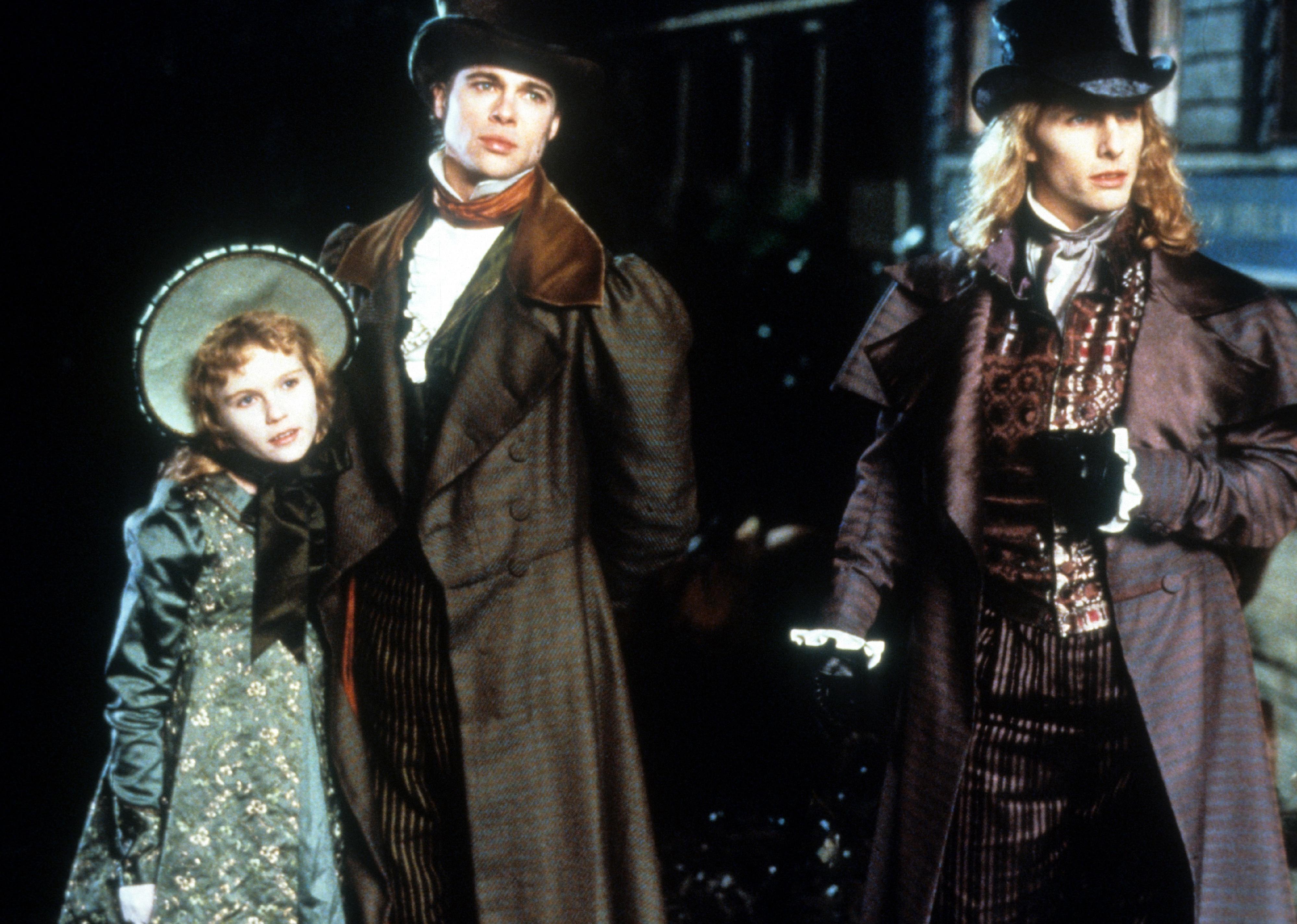 Brad Pitt, Tom Cruise, and Kirsten Dunst in late 1800
