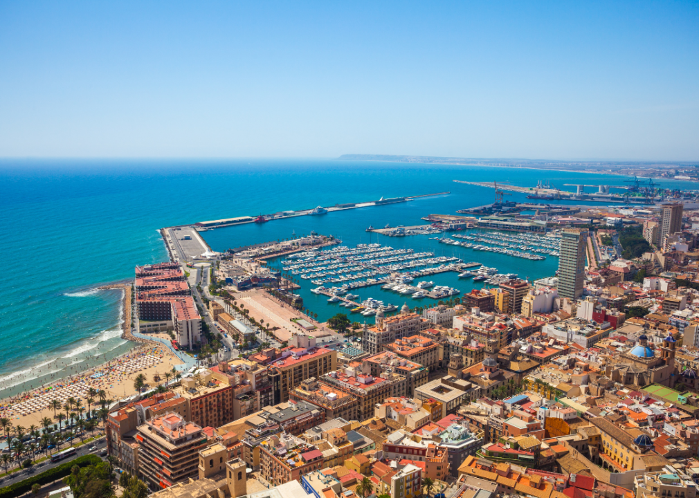 Aerial view of Alicante, Spain.
