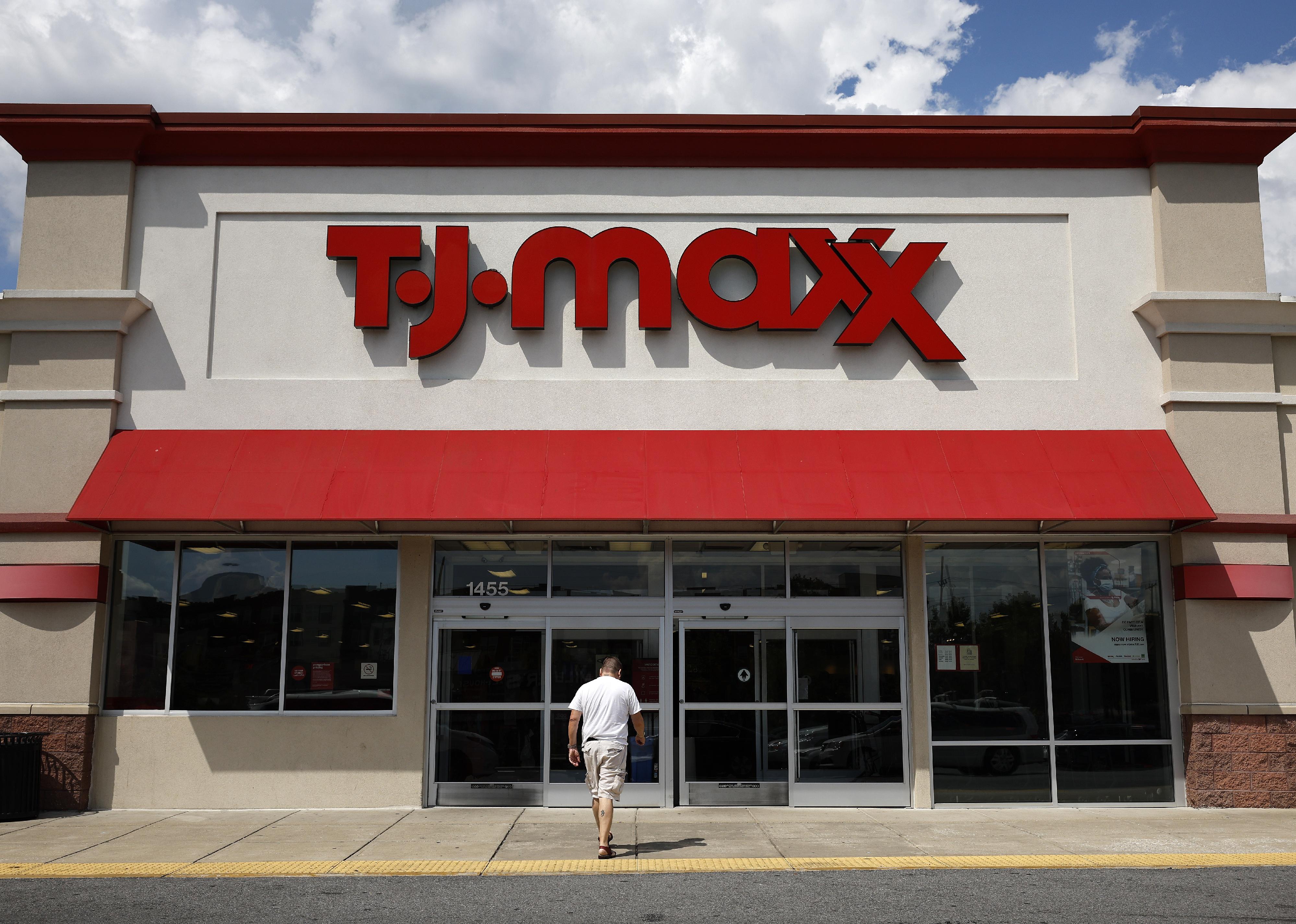 A TJ Maxx store entrance.