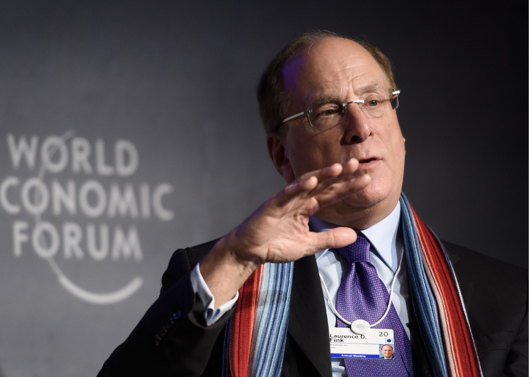 Laurence Fink onstage at the World Economic Forum.