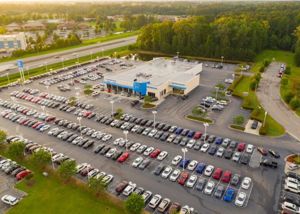 Aerial view of Honda dealership in Lumberton, North Carolina.
