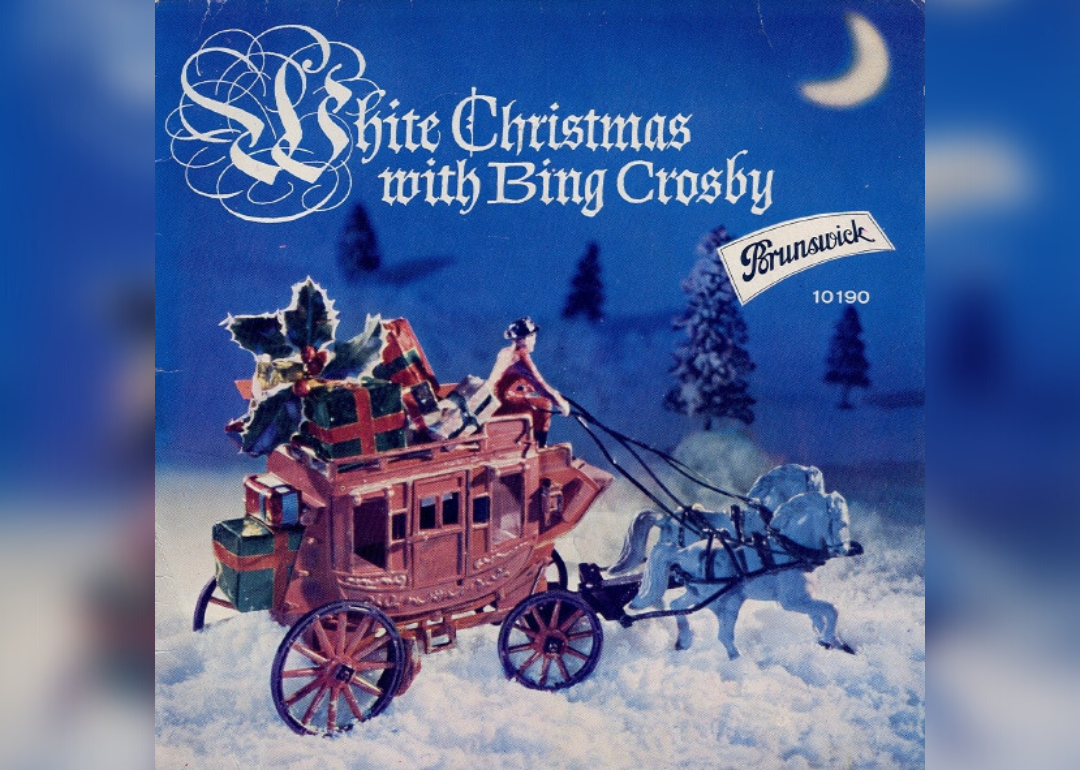 The album cover, with a toy horse-drawn carriage with presents.