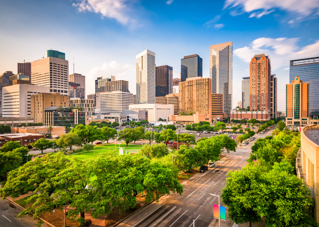 Downtown Houston skyline.