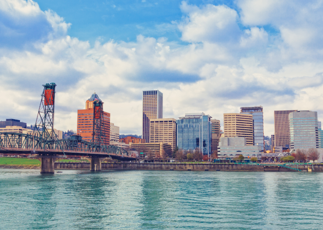 Downtown Portland skyline on the water.