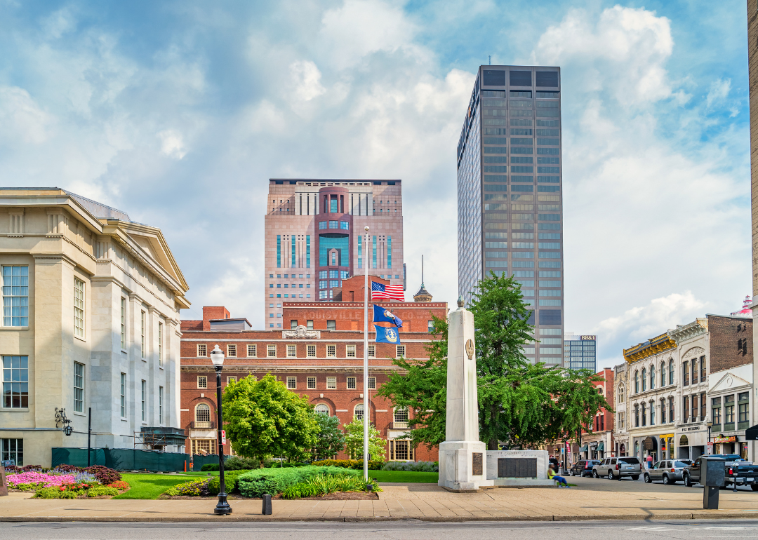 Historic buildings in downtown Louisville.