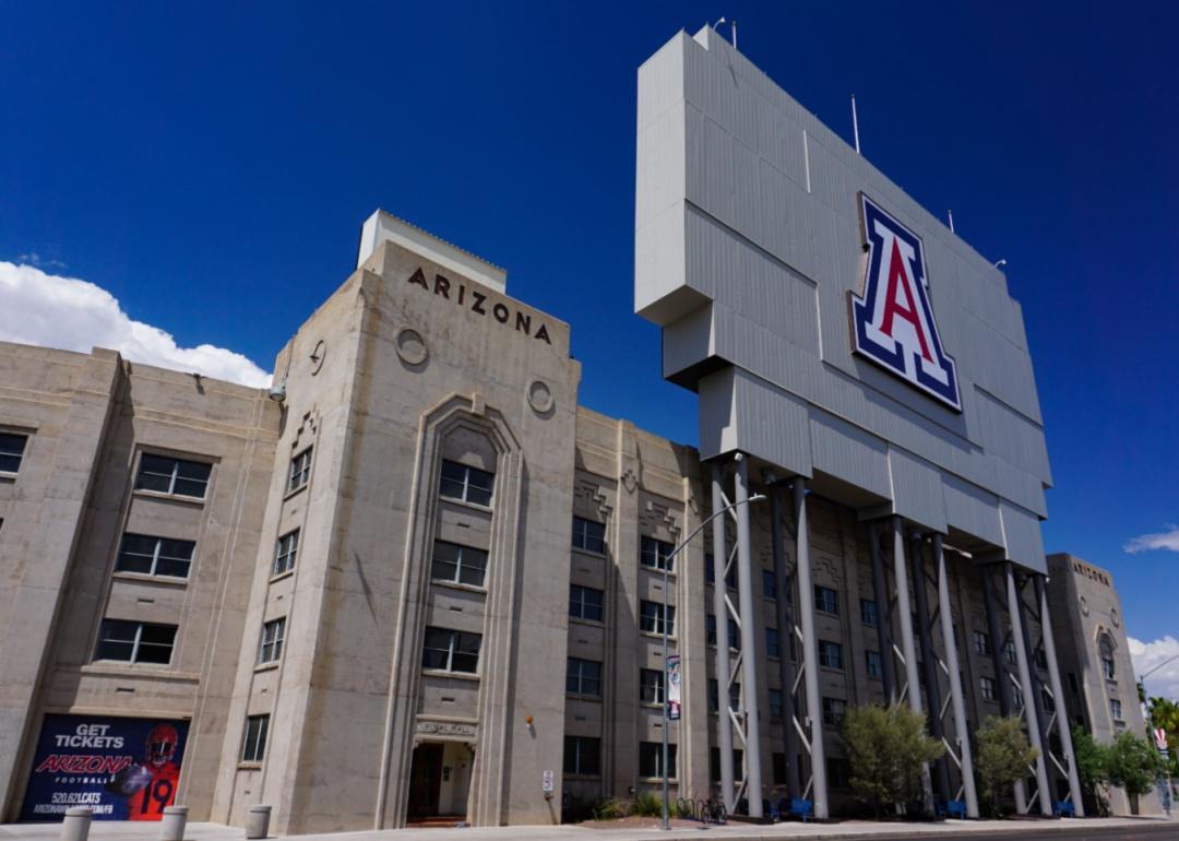 The University of Arizona stadium from the outside entrance.