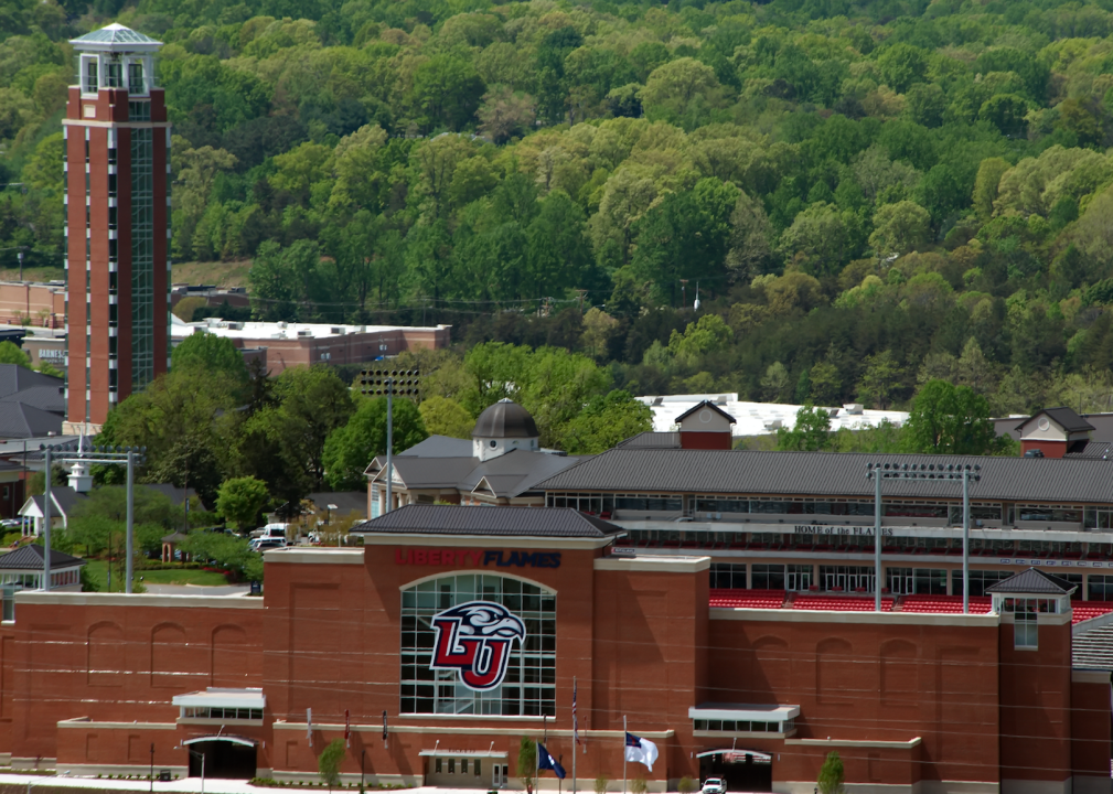 An aerial view of Liberty University.