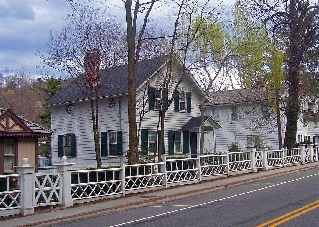 Two-story historic homes in a residential neighborhood.