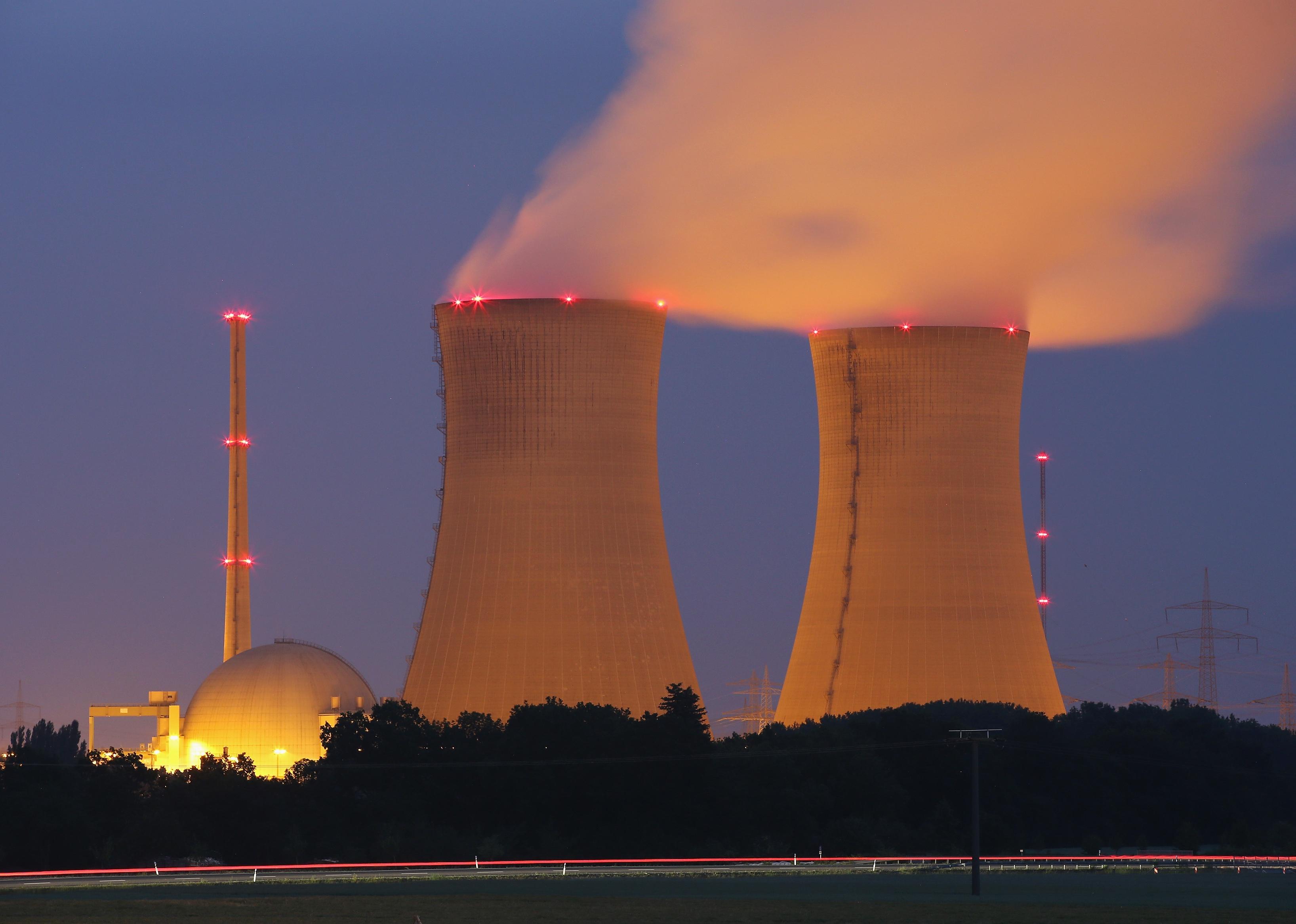 Steam rises from the cooling towers of a nuclear power plant in Germany.
