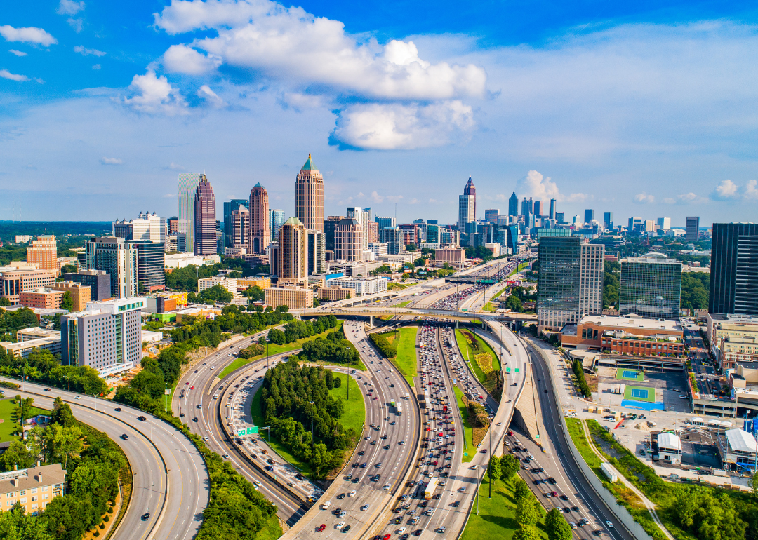 An aerial view of downtown Atlanta.