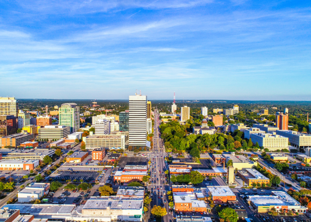 Aerial view of downtown Columbia, SC.