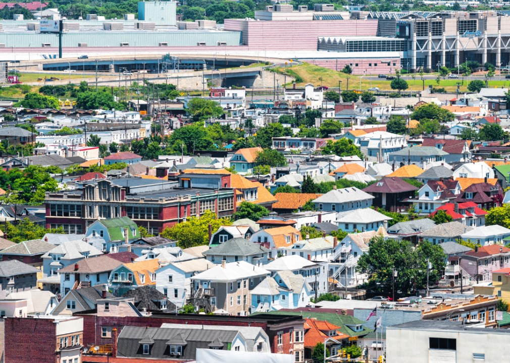 Aerial view of homes in Atlantic City, NJ.