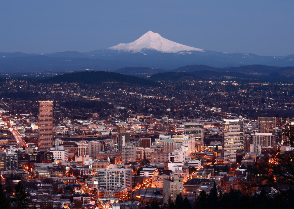 Portland, Oregon, at dusk.