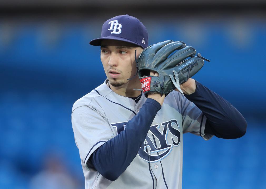 Blake Snell of the Tampa Bay Rays delivers a pitch
