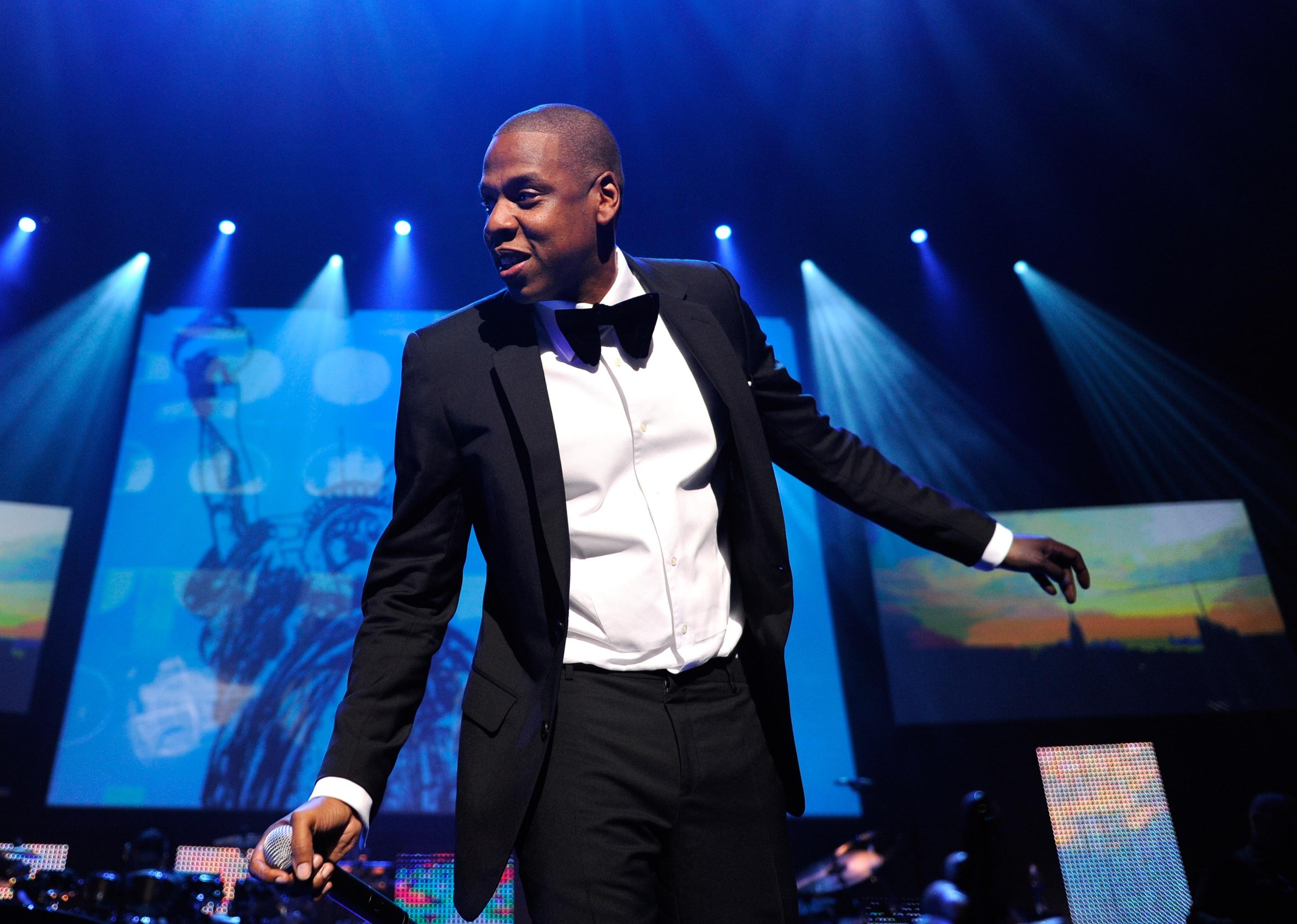 Jay-Z performs on stage during Keep A Child Alive's 7th annual Black Ball.