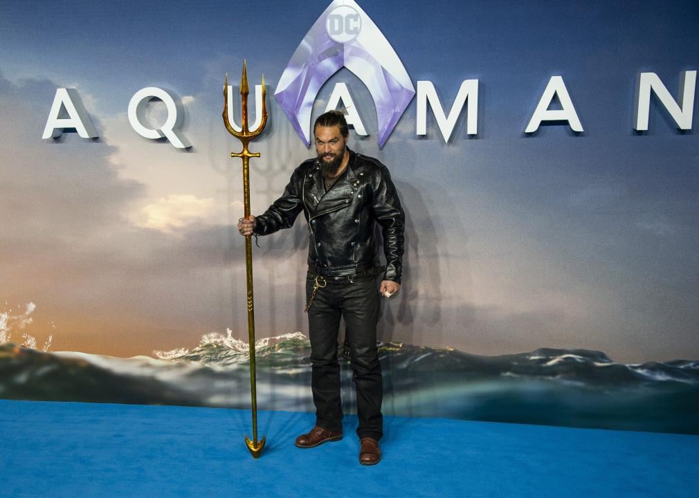 Jason Momoa attends the World Premiere of 'Aquaman'.