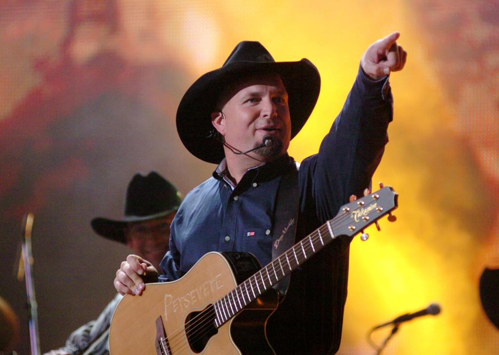 Garth Brooks performs "Good Ride Cowboy" during The 39th Annual CMA Awards.