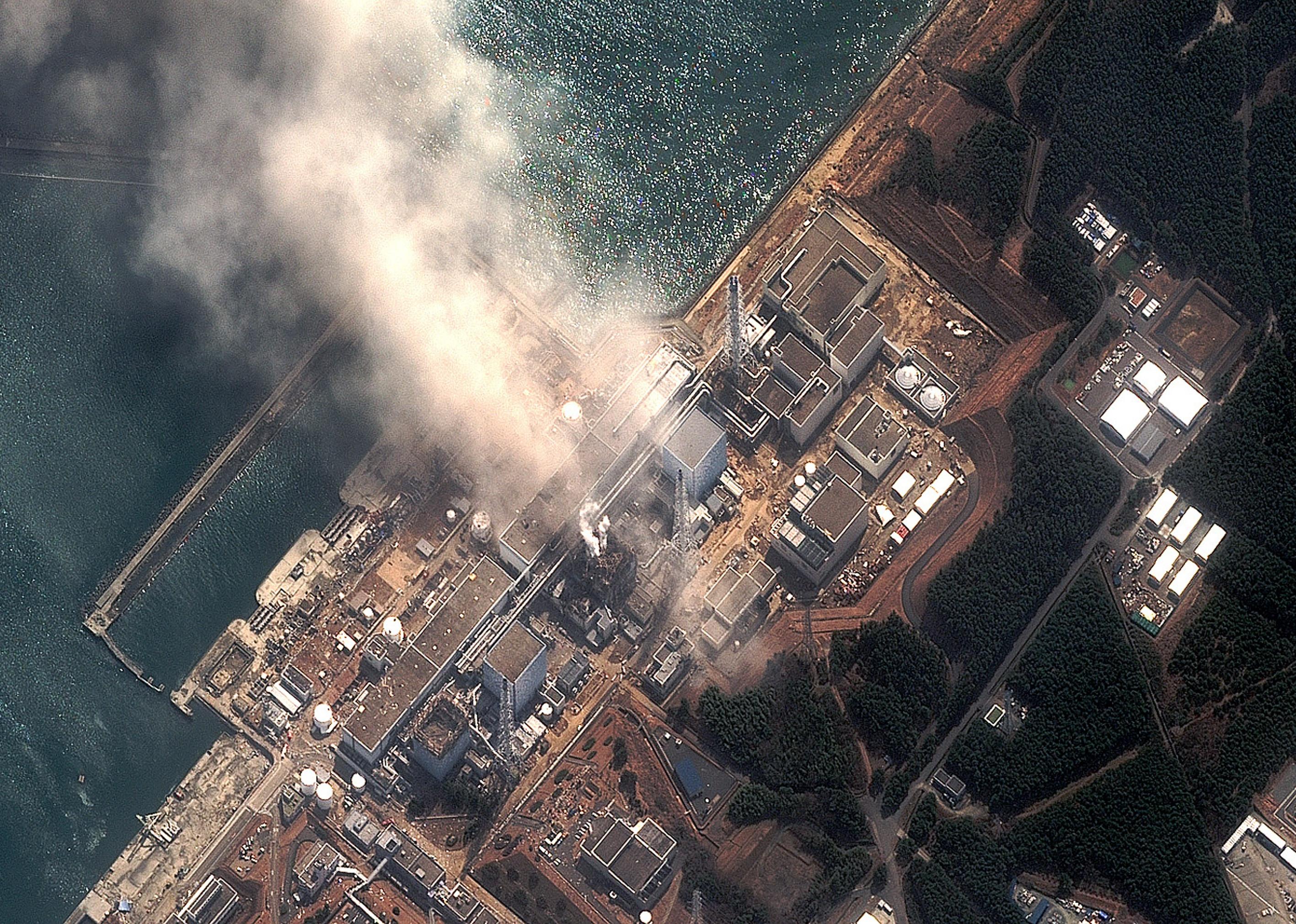 The Fukushima Daiichi Nuclear Power plant after the earthquake and subsequent tsunami.