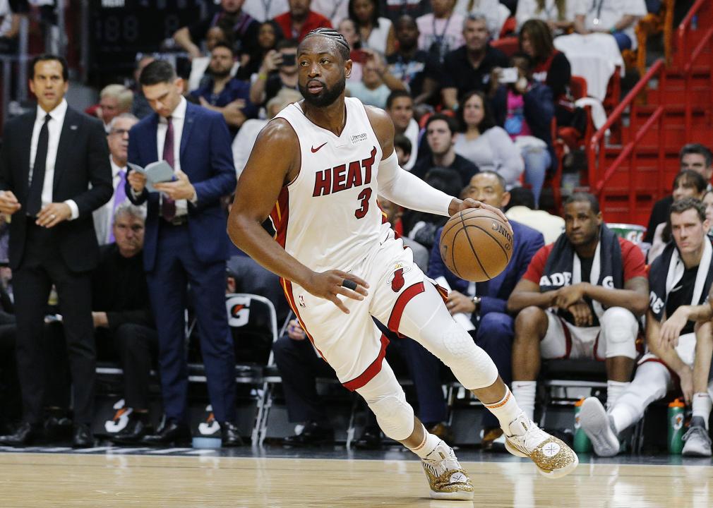 Dwyane Wade with the basketball during a game