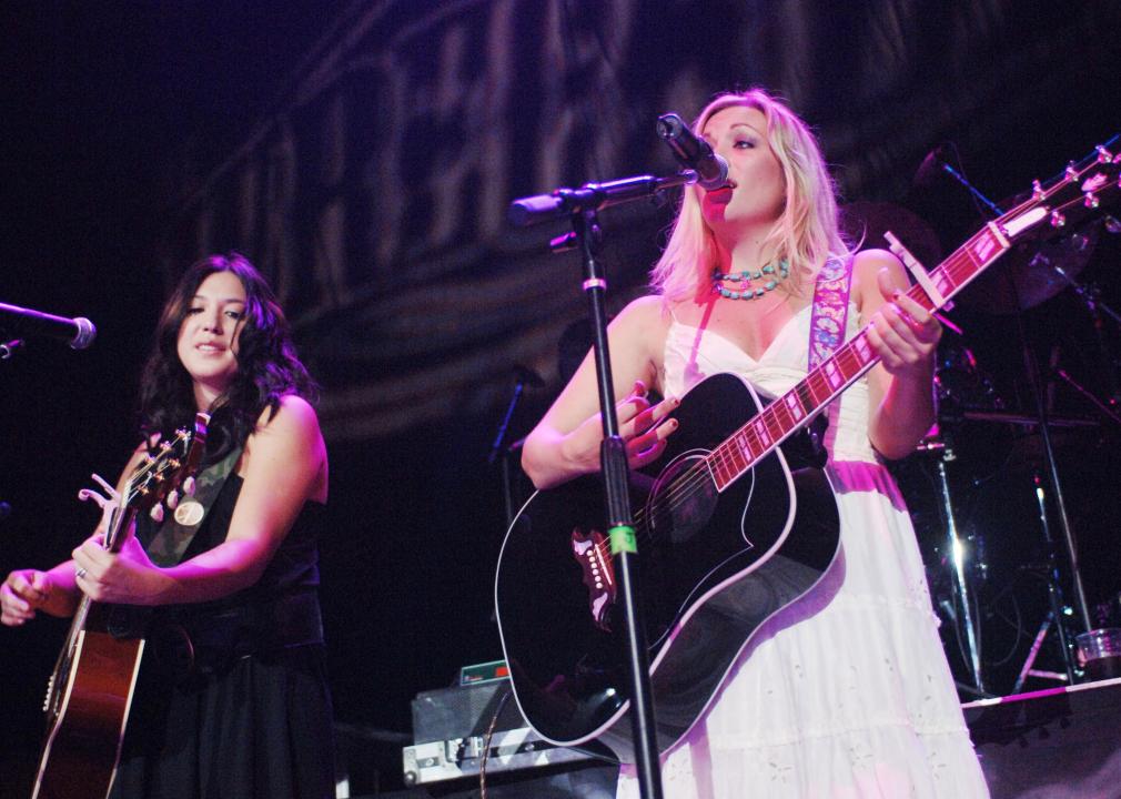 Michelle Branch and Jessica Harp of The Wreckers during Rascal Flatts 