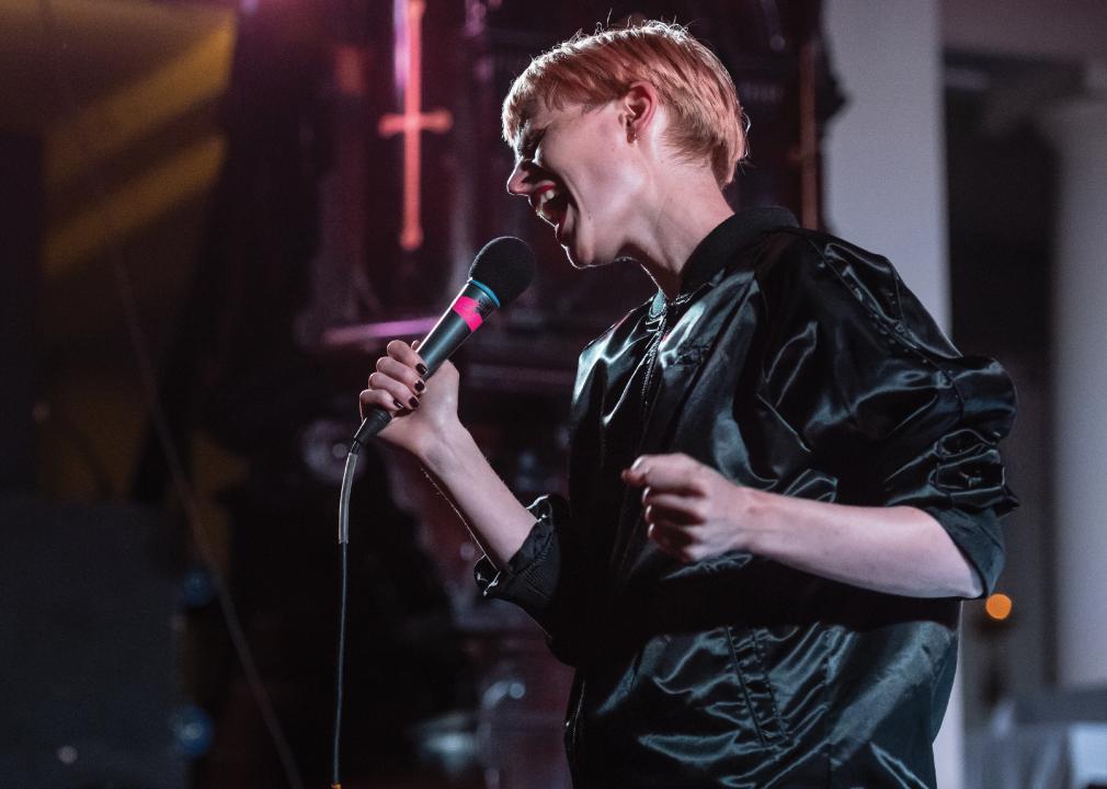 Jenny Hval performing live onstage at St John on Bethnal Green