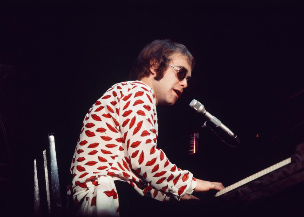 Elton John performs on stage at Shibuya-Kokaido, Tokyo.