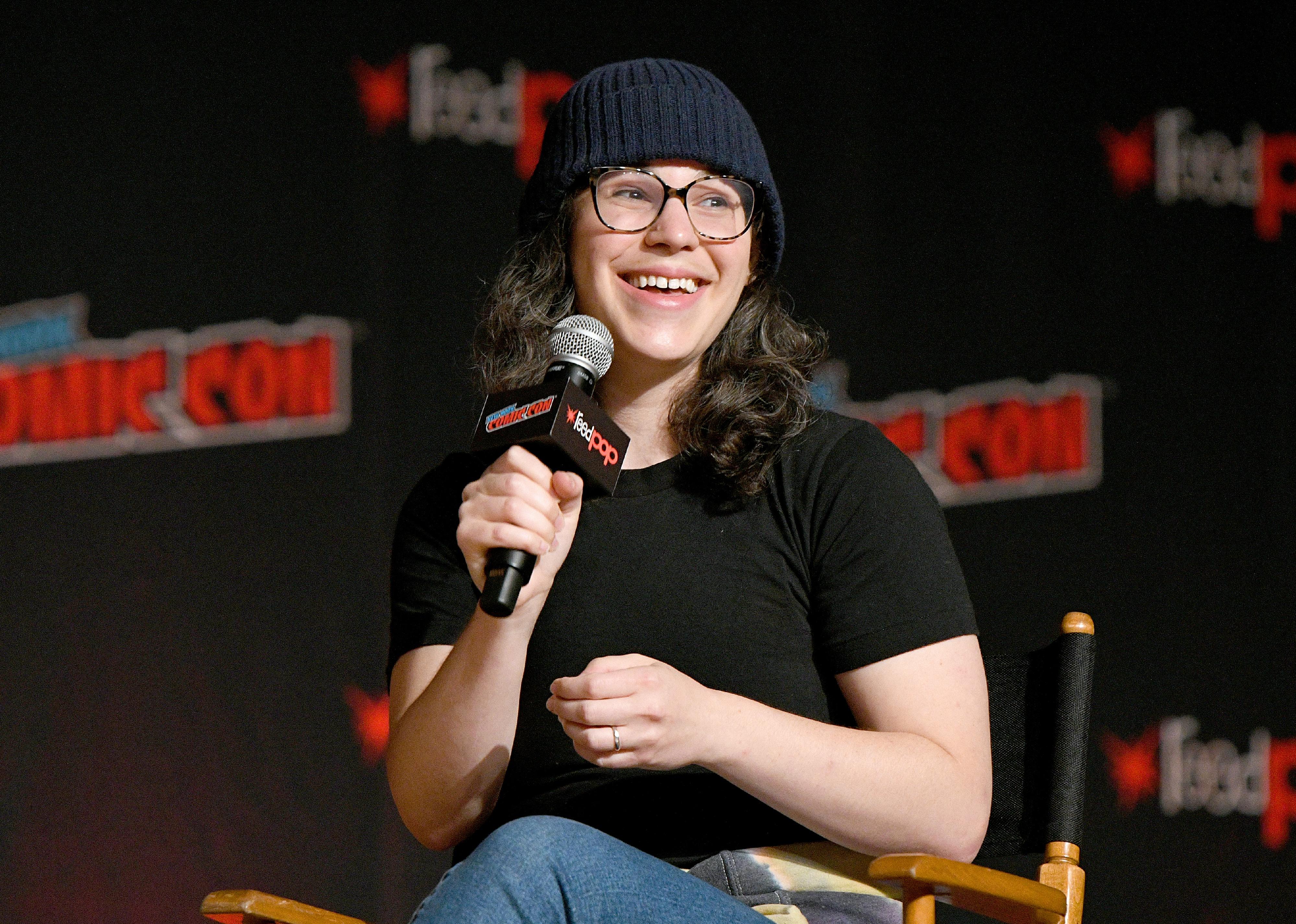 Rebecca Sugar on stage at Jacobs Javits Center in New York City. 