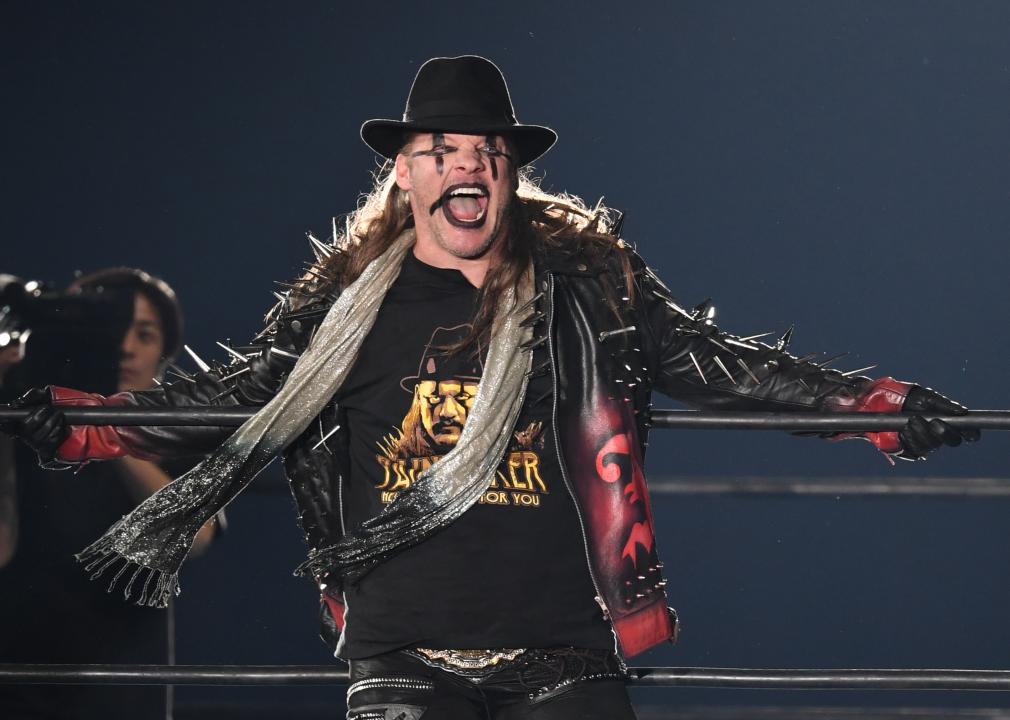 Chris Jericho looks on during the New Japan Pro-Wrestling 