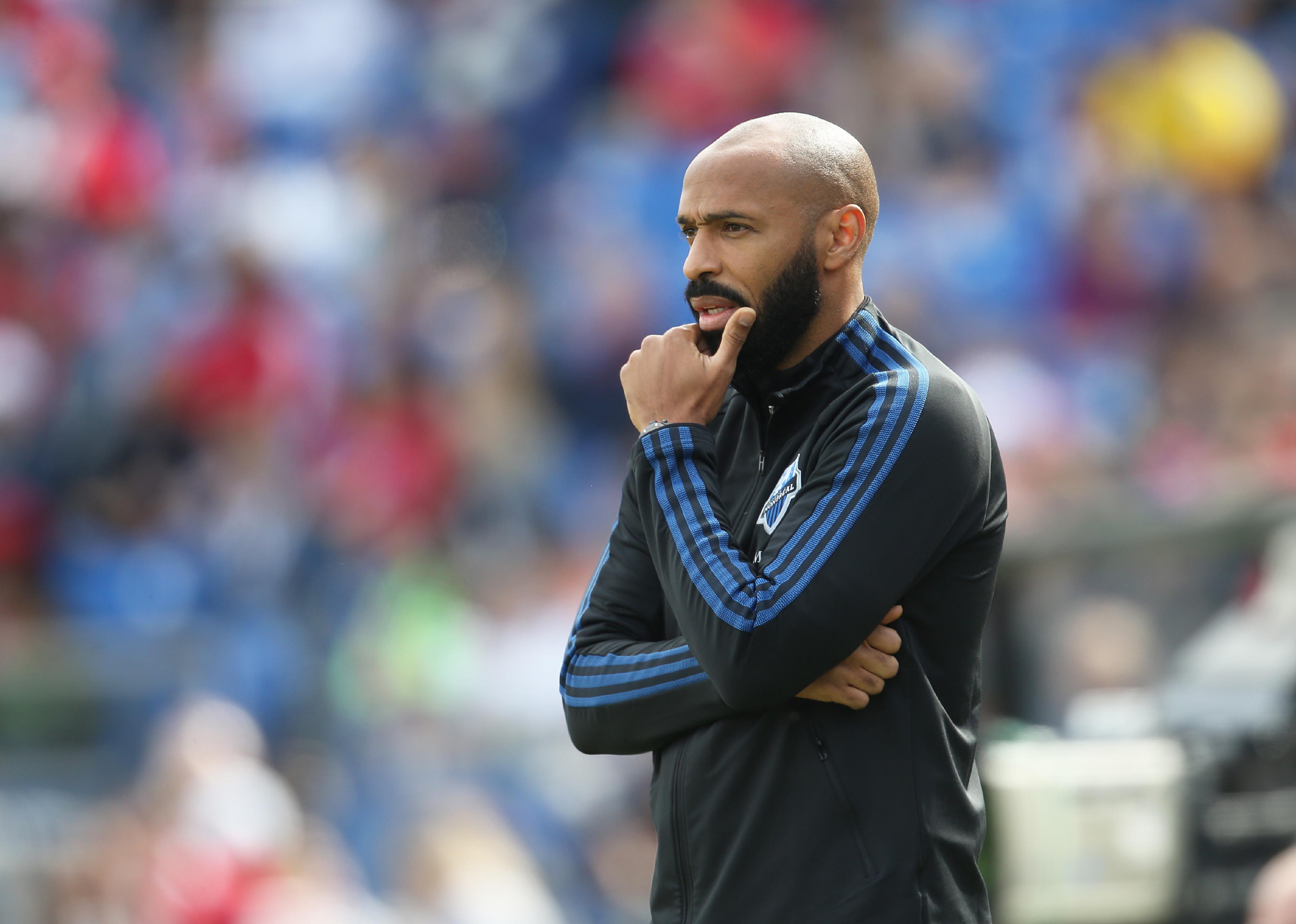 Thierry Henry of Montreal Impact looks on during an MLS match