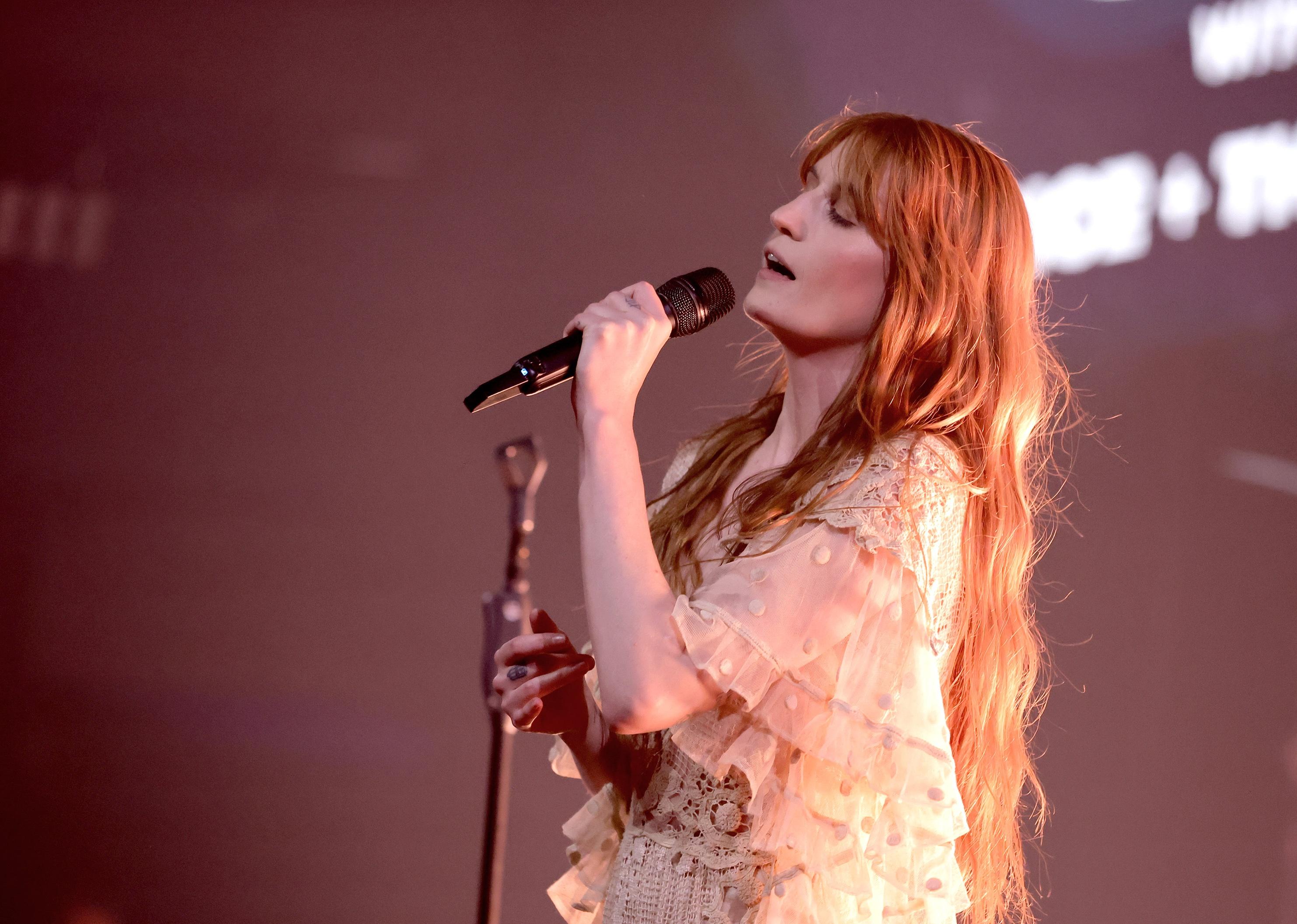 Florence Welch performs live on stage at the iHeartRadio Album Release Party.