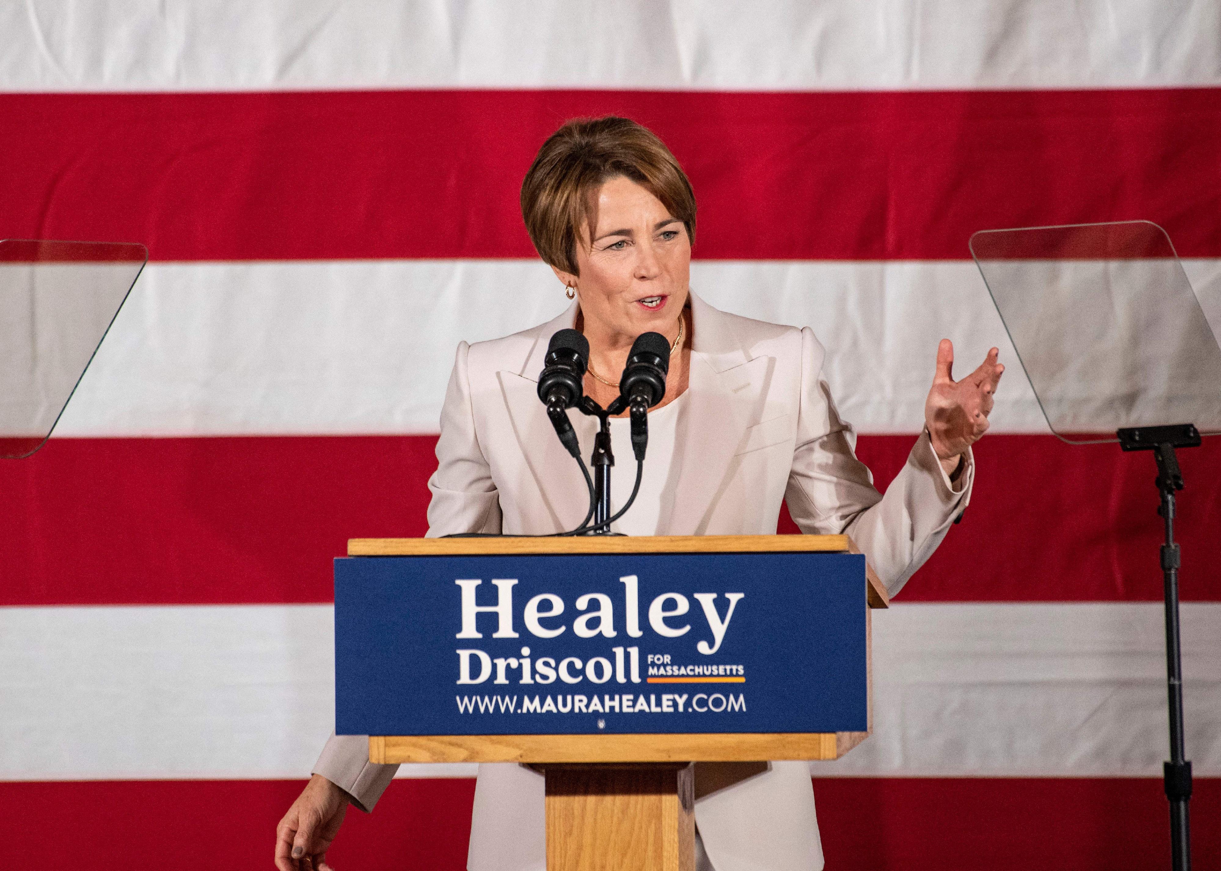 Democratic Massachusetts Governor Elect Maura Healey at the Copley Plaza hotel in Boston, Massachusetts