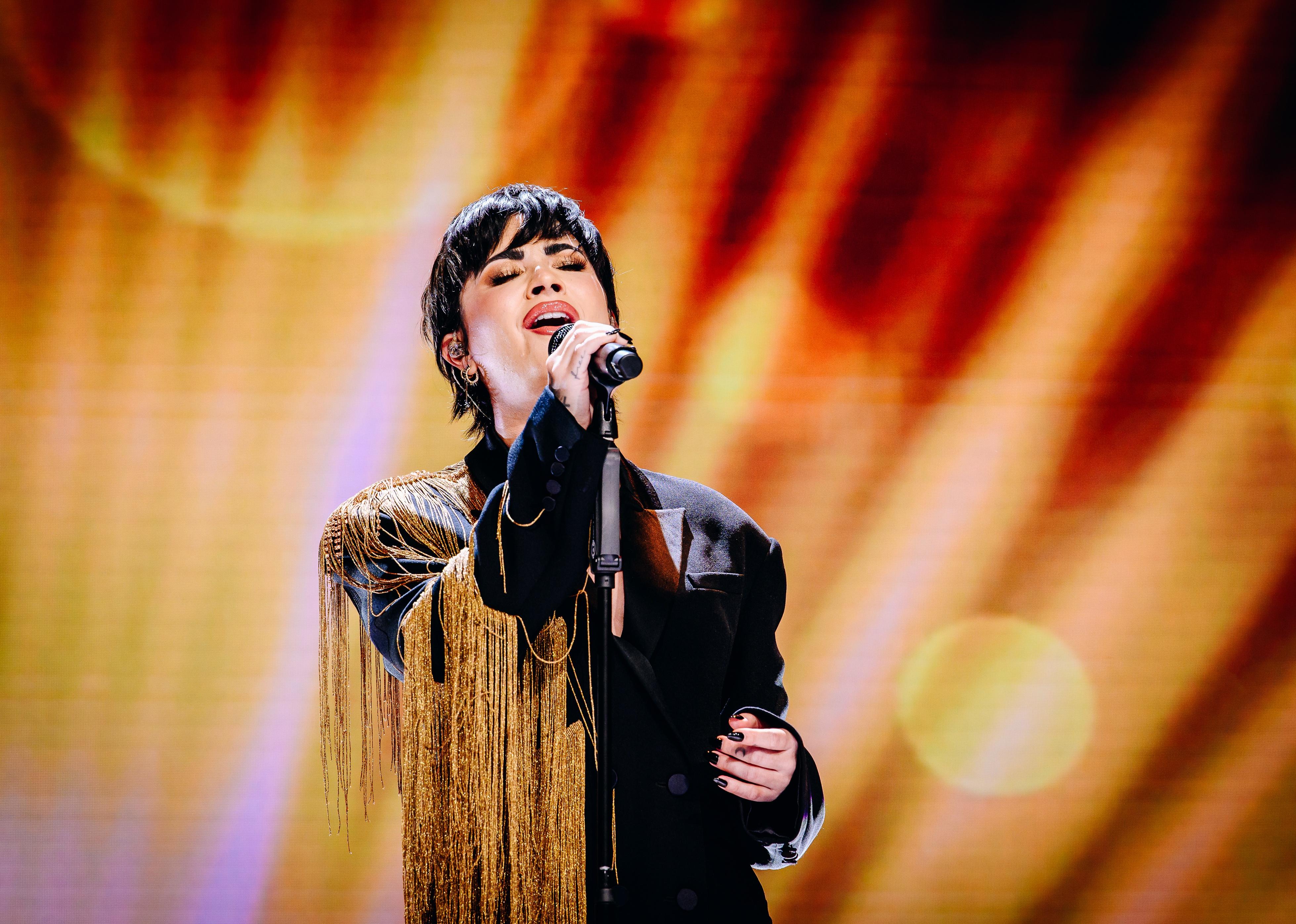 Demi Lovato performs at The UNICEF Gala held at The Glasshouse.