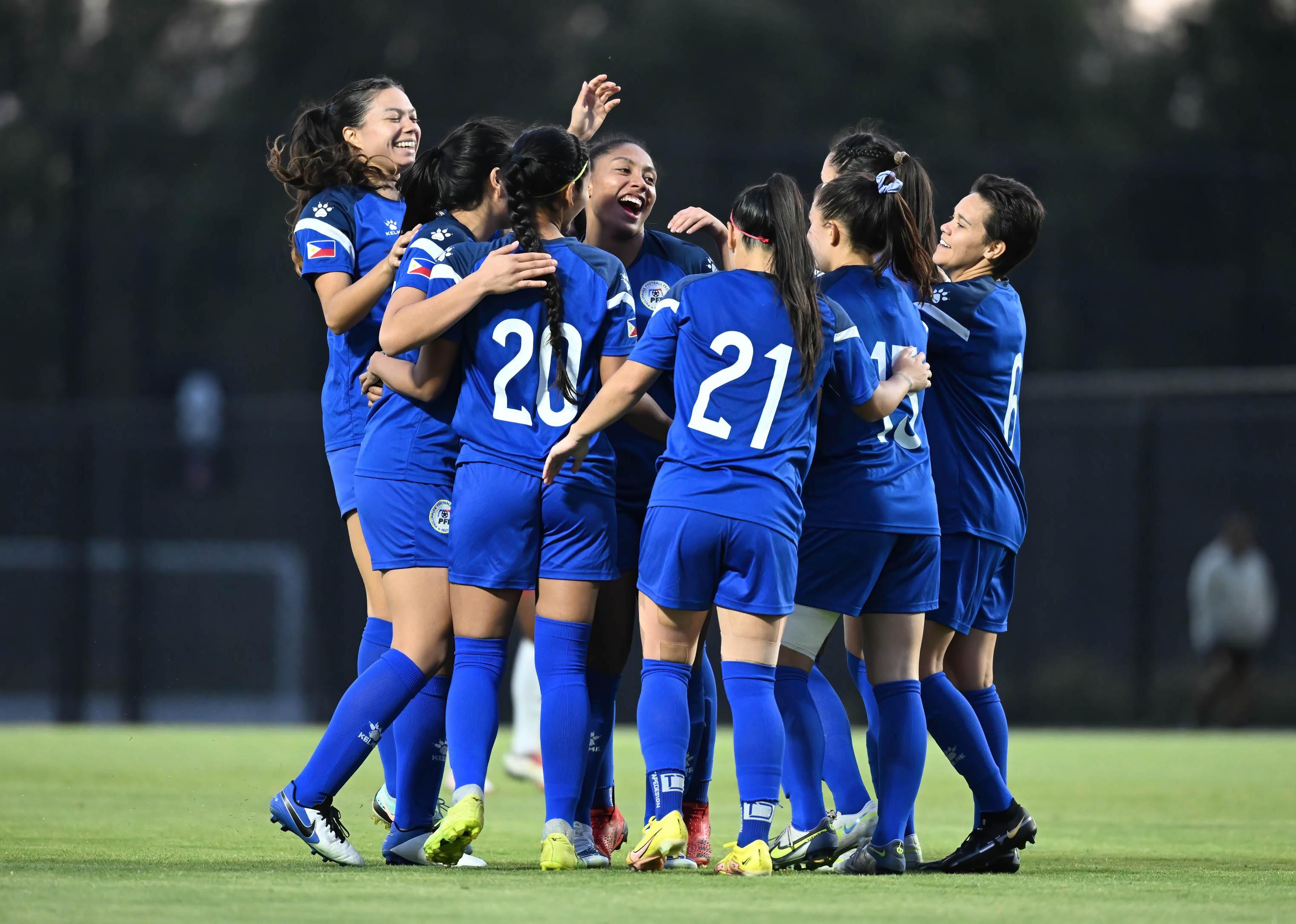 The Philippine women's soccer team seen during the Philippines versus Papua New Guinea friendly match.